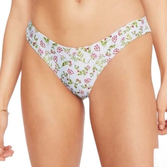 J. CREW Curved-Waist Cheeky Bikini Bottom Cloud Meadow Floral Women's SMALL NWT - Picture 12 of 12